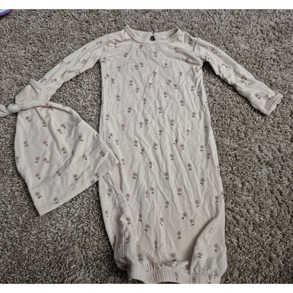 Quincy Mae gown and hat size 3-6 months